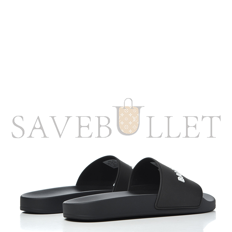 Ba*len*cia*ga pvc logo mens pool slide sandals black